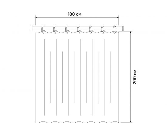 Штора для ванной комнаты IDDIS 180*200 см, полиэстер, Maldivian 630P18Ri11 – изображение 3