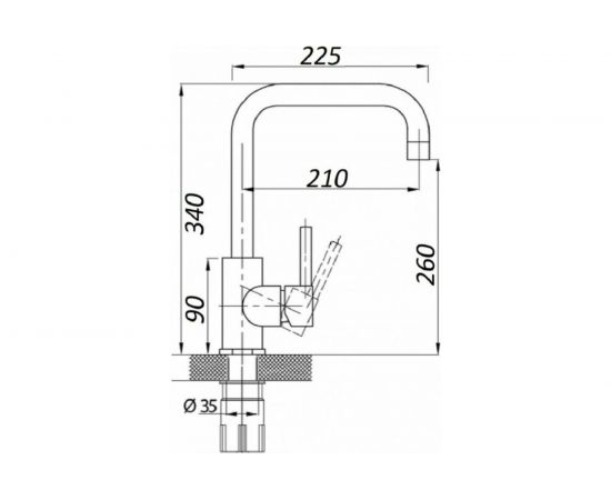 Смеситель для кухни WISENT графит 4998-4-24 – изображение 3