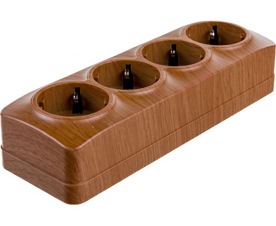 4-ая розетка IEK РС24-3-ХД с з/к о/у 16А GLORY дуб ERH41-K24-16 – изображение 3