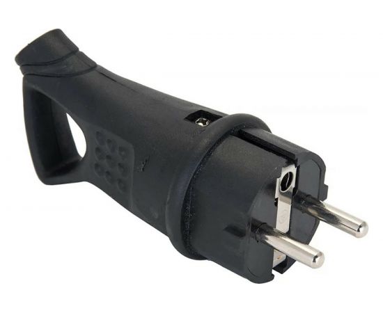 Угловая каучуковая вилка EKF с кольцом 230В 2P+PE 16A IP44 RPS-017-16-230-44 