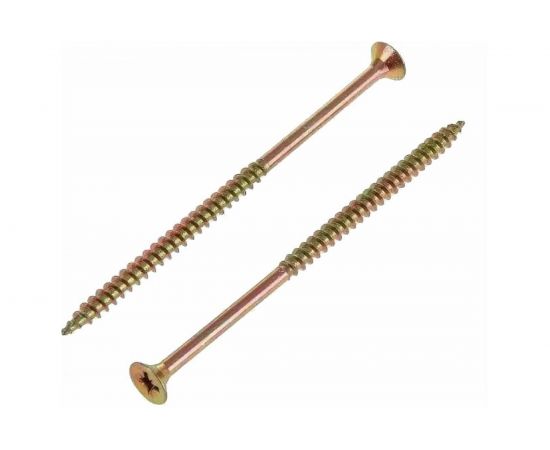 Потайной универсальный шуруп Метизный двор 6,0x140, желтый, 50 шт. 4607159063694 