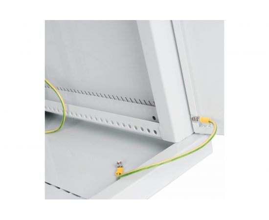 Настенный разборный шкаф 19"" КДДС 9U, стеклянная дверь, 600x450, серый УТ000003576 