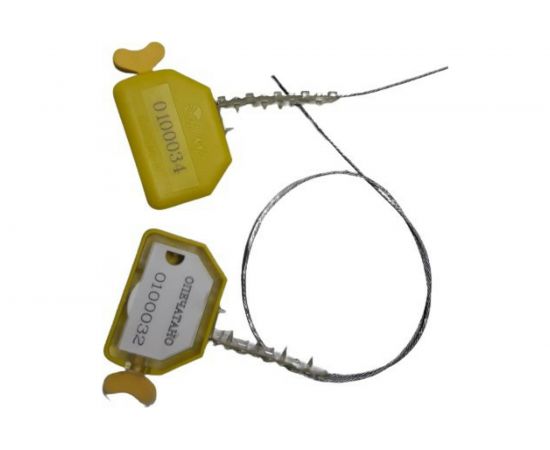 Тросовая пломба ООО Пломба.Ру D1,5 мм. L500 мм. Цвет желтый 25шт. в упаковке T-2-1301 