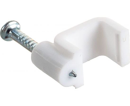 Пластиковая плоская скоба с гвоздем FORTISFLEX СПП 8 40шт 49452 