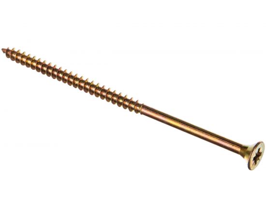 Шуруп для дерева Саморезик 6х120 универсальный потай, желтый цинк, Pz-3 100шт SYZ-6х120-100 