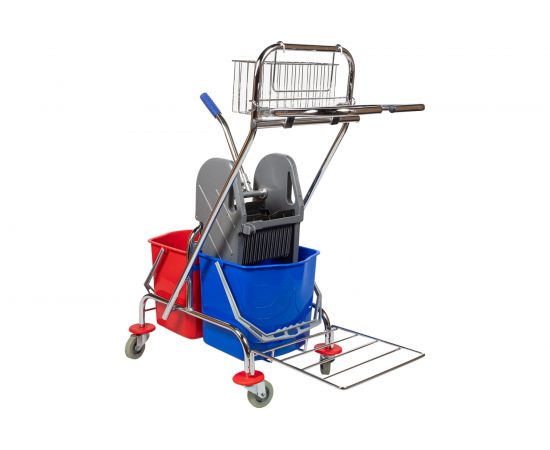 Уборочная тележка Baiyun двухведерная, 2x17, с отжимом, с креплением для мешка AF08087 – изображение 2