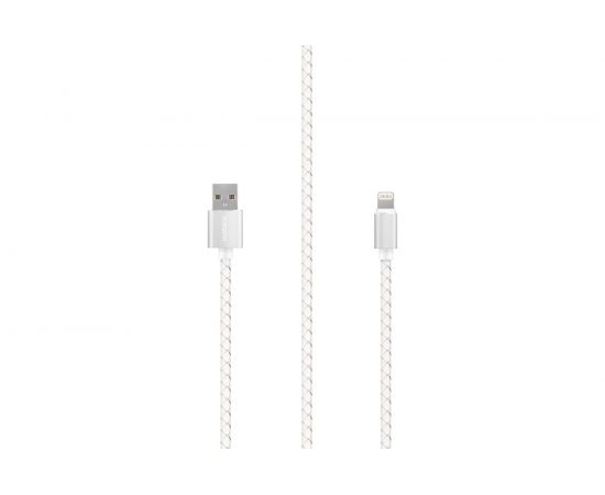 Кабель Rombica USB - Lightning MFI/ Текстиль/ 1м/ Белый/ Digital IL-05 CB-IL05 – изображение 2