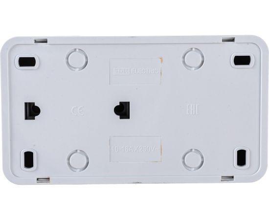 Комбинированный блок TDM выключатель 1-клавишный 10А + розетка 2П 10А 250В БКВР IP20 белый "Ладога" SQ1801-0105 – изображение 2