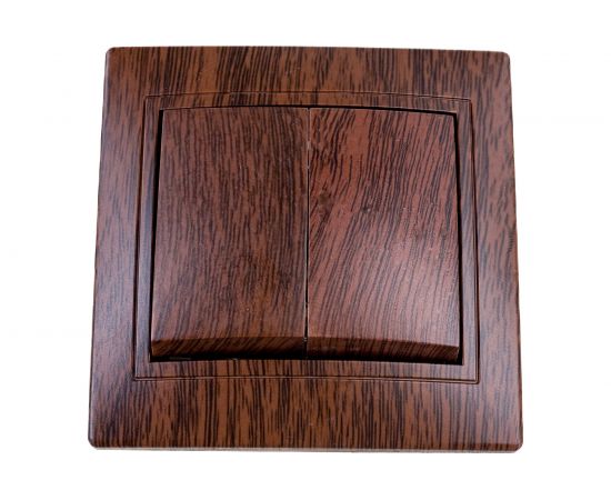 2-клавишный выключатель TDM 10А ЭКО бук Таймыр SQ1814-0302 – изображение 2