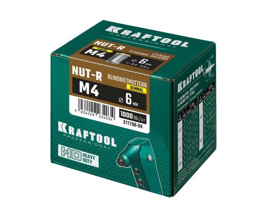 Резьбовые заклепки KRAFTOOL Nut-R М4, 1000 шт. 311708-04 – изображение 2