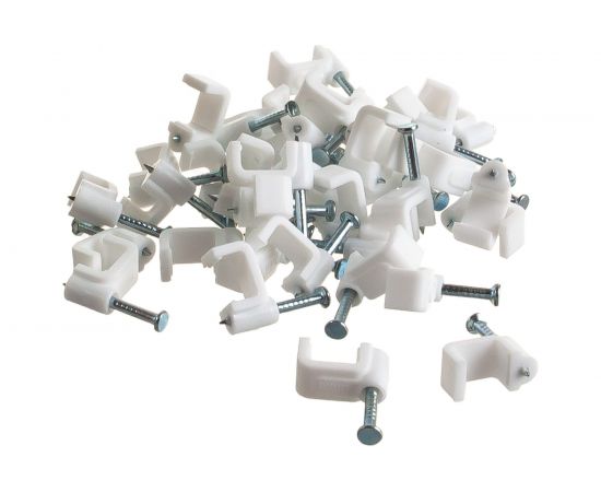 Пластиковая плоская скоба с гвоздем FORTISFLEX СПП 8 40шт 49452 – изображение 2