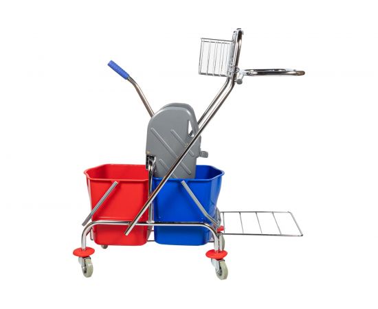 Уборочная тележка Baiyun двухведерная, 2x17, с отжимом, с креплением для мешка AF08087 – изображение 3