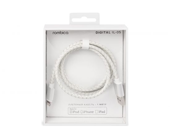 Кабель Rombica USB - Lightning MFI/ Текстиль/ 1м/ Белый/ Digital IL-05 CB-IL05 – изображение 3