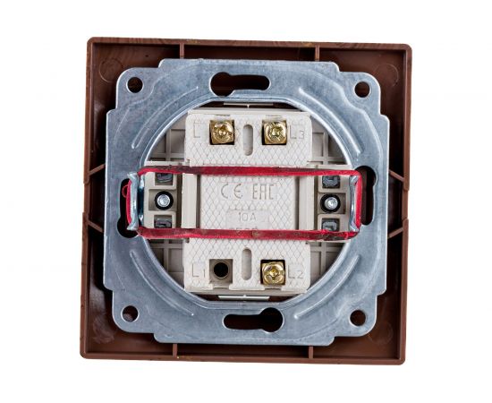 2-клавишный выключатель TDM 10А ЭКО бук Таймыр SQ1814-0302 – изображение 3