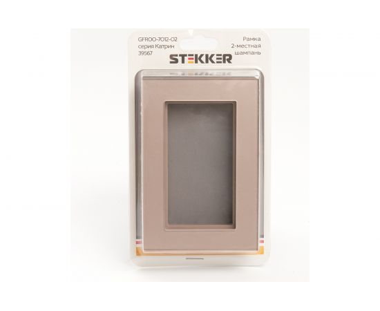 Горизонтальная 2-местная рамка STEKKER без перемычки, серия Катрин, GFR00-7012-02, шампань 39567 – изображение 4