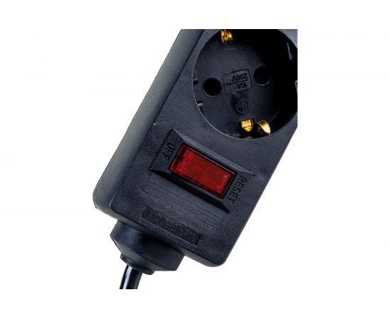 Удлинитель ExeGate EC-3-5B 3 евро с заземлением, 5м, з/п, выключатель с подсветкой, черный 279352 – изображение 4