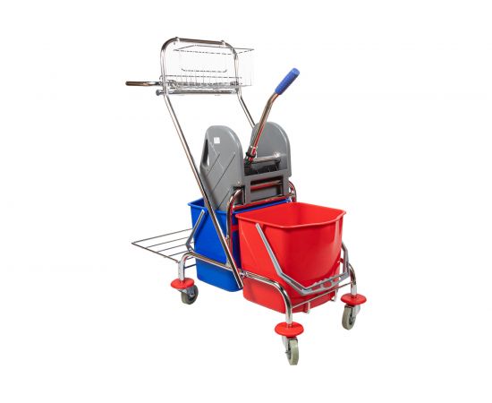 Уборочная тележка Baiyun двухведерная, 2x17, с отжимом, с креплением для мешка AF08087 – изображение 4