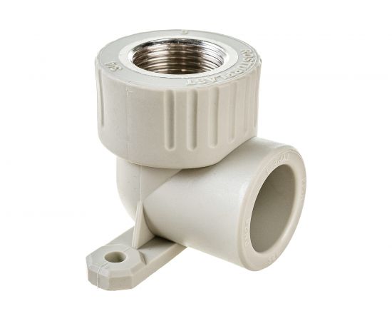 Угольник с креплением RTP PN25 комбинированный, внутренняя резьба D25х3/4 мм, серая 15919 