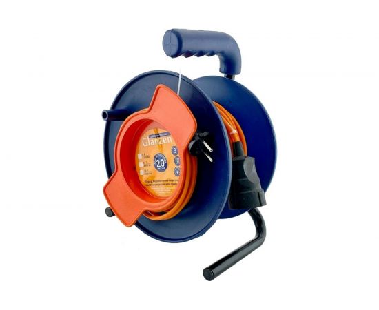 Силовой удлинитель на катушке Glanzen ПВС 2х0,75 арт. EC-20-001 00-00006527 