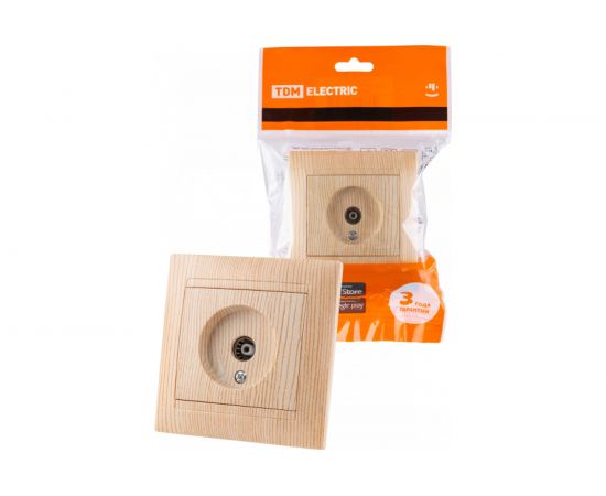 Телевизионная розетка TDM простая 0-2400МГц, мама, сосна Лама SQ1815-0317 