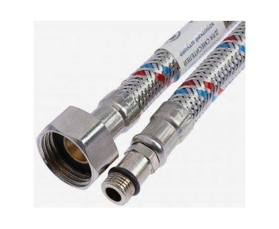 Подводка для смесителя СТМ сталь, 1/2xM10x150 см., короткий штуцер CWFSS150 – изображение 2