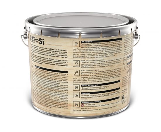 Декоративное покрытие по дереву BRITE FLEXX экстерьерное, тик, ведро 9 л 212461 – изображение 3