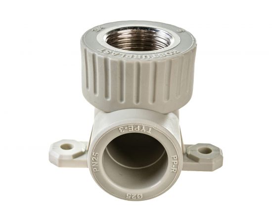 Угольник с креплением RTP PN25 комбинированный, внутренняя резьба D25х3/4 мм, серая 15919 – изображение 3