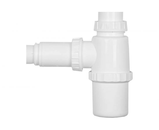 Сифон для кухонной мойки WISENT с одной чашей, с круглым и прямоугольным переливом WGER013 – изображение 6