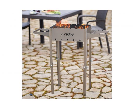 Разборный мангал СОКОЛ высокий 44.5х29.5х15.5 см, 2 мм, высота 85 см, с подставкой 62-0036 – изображение 8