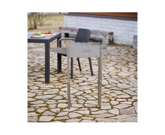 Разборный мангал СОКОЛ высокий 44.5х29.5х15.5 см, 2 мм, высота 85 см, с подставкой 62-0036 – изображение 9