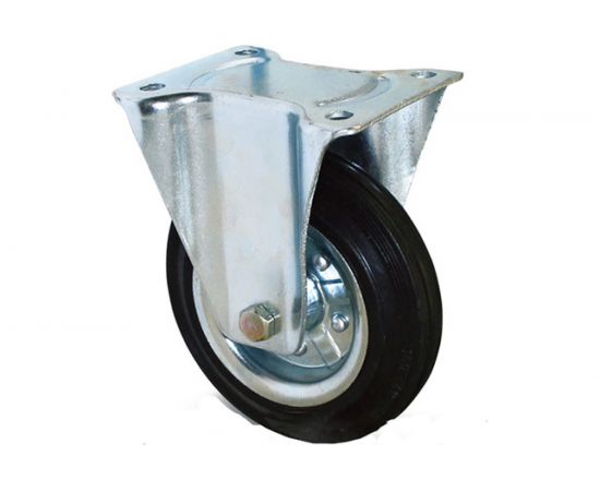 Неповоротное колесо на площадке Brante 125 мм черная резина 104205 