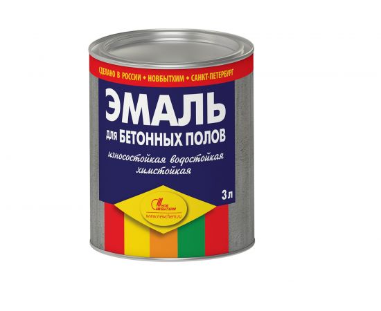 Эмаль для бетонных полов НОВБЫТХИМ серая 3л 1/6 8083 