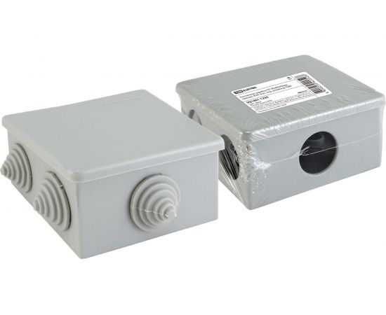 Распаячная коробка TDM ОП 80x80x40мм, крышка, IP44, 6 входов индивидуальный штрихкод SQ1401-1235 – изображение 2