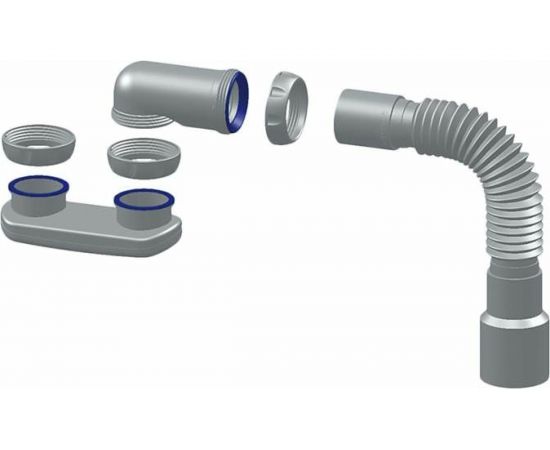 Сифон для душевого поддона Unicorn 1 1/2х40 без выпуска, с гофрой 40х40/50 G12 533297 – изображение 2