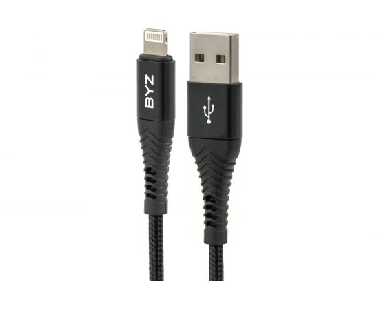 USB-кабель AM-8pin BYZ 1 метр, 5A, нейлон, чёрный, 23750-BC-029iBK – изображение 2