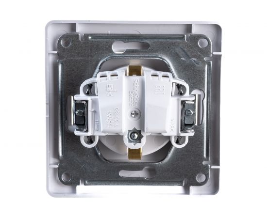 Розетка Schneider Electric 1-м GLOSSA с заземлением, защитные шторки белая SchE GSL000144 – изображение 2
