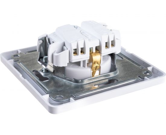 Розетка Schneider Electric 1-м GLOSSA с заземлением, защитные шторки белая SchE GSL000144 – изображение 3