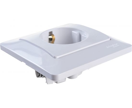 Розетка Schneider Electric 1-м GLOSSA с заземлением, защитные шторки белая SchE GSL000144 – изображение 4