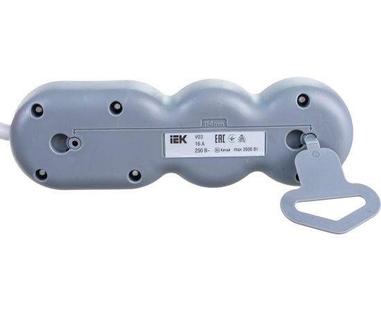 Удлинитель IEK У03 3 места 2P+PE/5м 3х1,5мм2 16А/250В UNO WYP53-16-03-05-Z – изображение 4