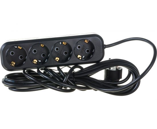 Бытовой удлинитель с заземлением Gigant ПВС 3х0,75 3500Вт 4 гнезда 5м 80015 PEC-005 