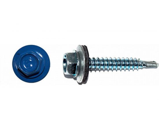 Кровельный саморез КРЕП-КОМП 4,8x29, RAL 5005, насыщенный синий, 3500 шт. ск295005к 