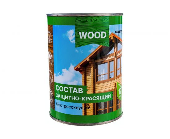 Защитно-красящий состав для древесины FARBITEX (быстросохнущий; белый; 0.75 л) 4300008476 