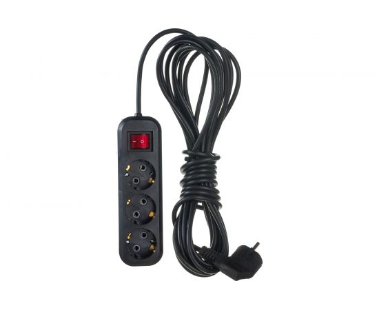 Бытовой удлинитель с заземлением Gigant ПВС 3х0,75 3500Вт 3 гнезда 7м с выключателем 80020 PEC-009 