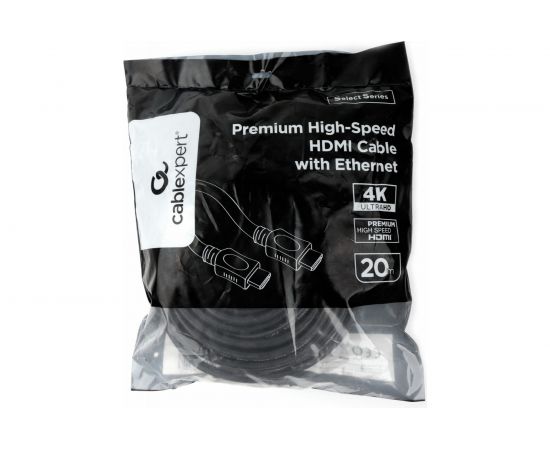 Кабель HDMI Cablexpert 20м v2.0 19M/19M серия Light черный позолоченные разъемы экран пакет CC-HDMI4L-20M – изображение 2