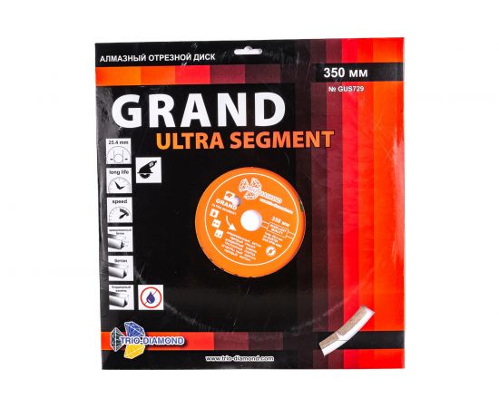 Диск алмазный отрезной Сегментны�� Grand hot press (350х25.4 мм) TRIO-DIAMOND GUS729 – изображение 6