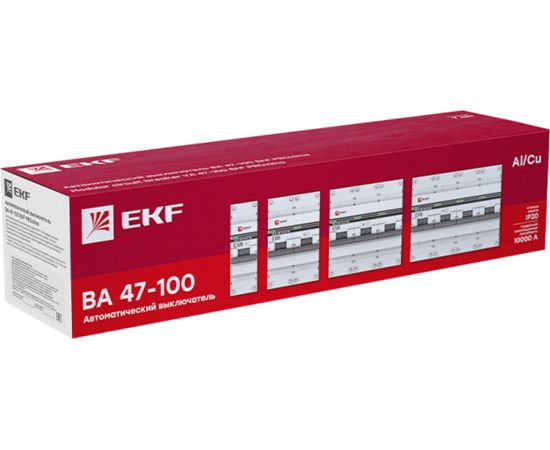 Автоматический трехполюсный выключатель EKF 100А С ВА47-100 10кА PRoxima mcb47100-3-100C-pro 6453888 – изображение 7