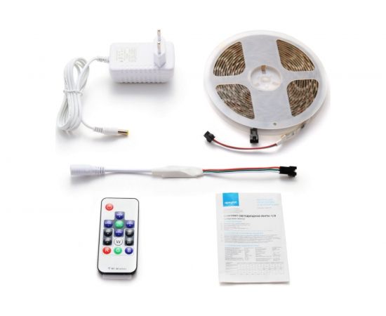 Комплект цифровой светодиодной ленты Apeyron 12В, 14,4Вт/м, smd5050, 60д/м, IP65, подложка 10мм (белый), 5м, rgb 85ЦЛ – изображение 7