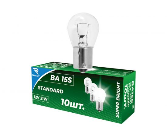Лампа накаливания Rekzit P21W, 12V21W, BA15S, Standard 90401 