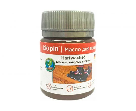 Масло для пола с твердым воском BIO PIN 1910 Hartwachsol, в цвете прозрачный темно-янтарный 45 мл 19106F101 