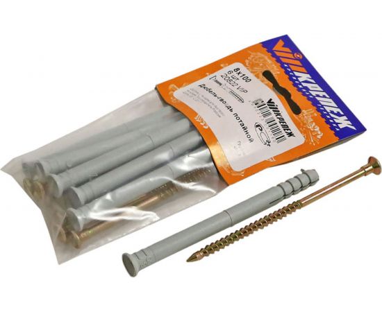 Потайной дюбель-гвоздь VIPкрепеж бортик, 8х100, 6 шт. 20822 VIP 